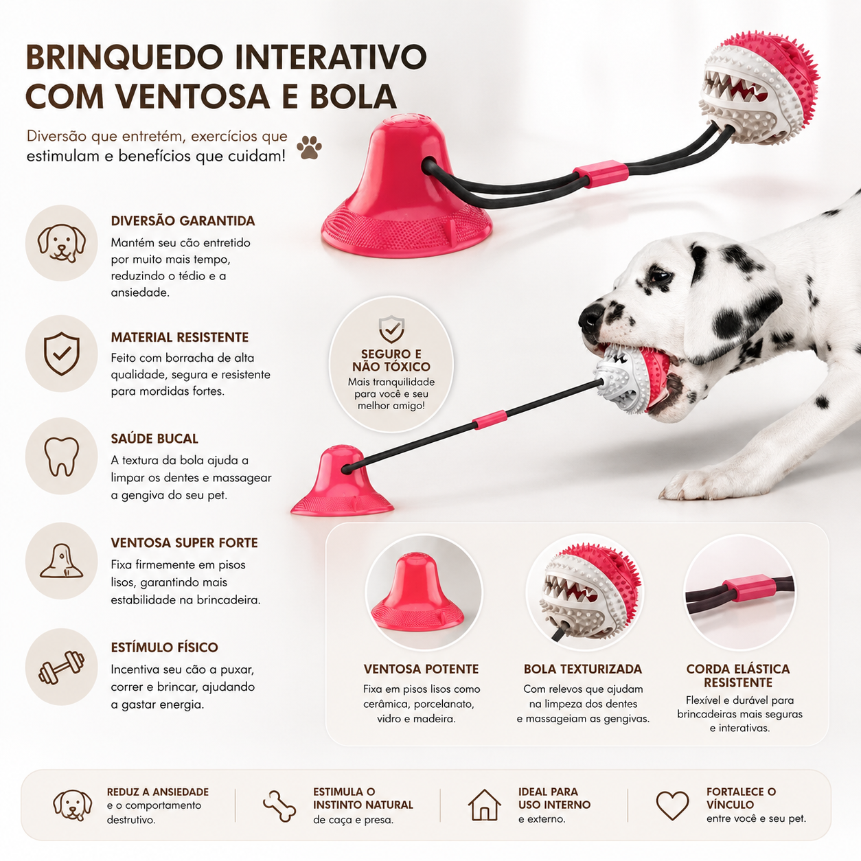 Brinquedo com Ventosa para Cão