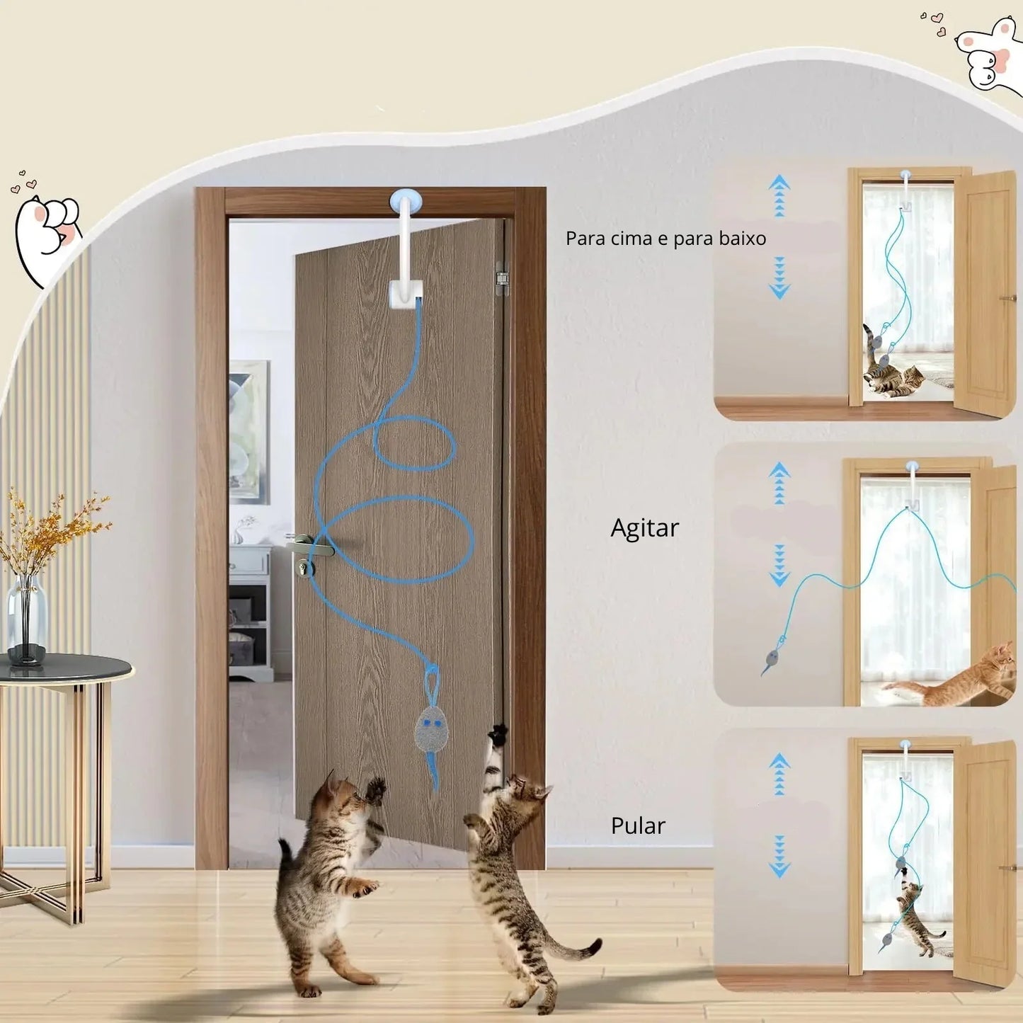 Brinquedo Interativo de Porta para Gatos