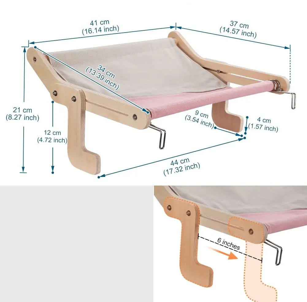 Cama de Gato Ajustável de Madeira
