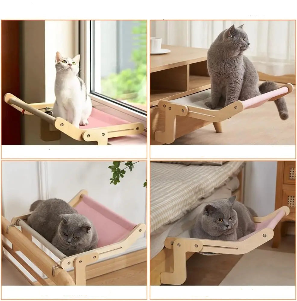 Cama de Gato Ajustável de Madeira