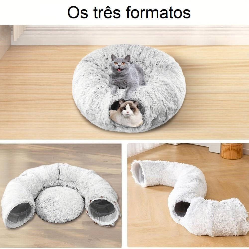 Cama Toquinha com Túnel para Gatos