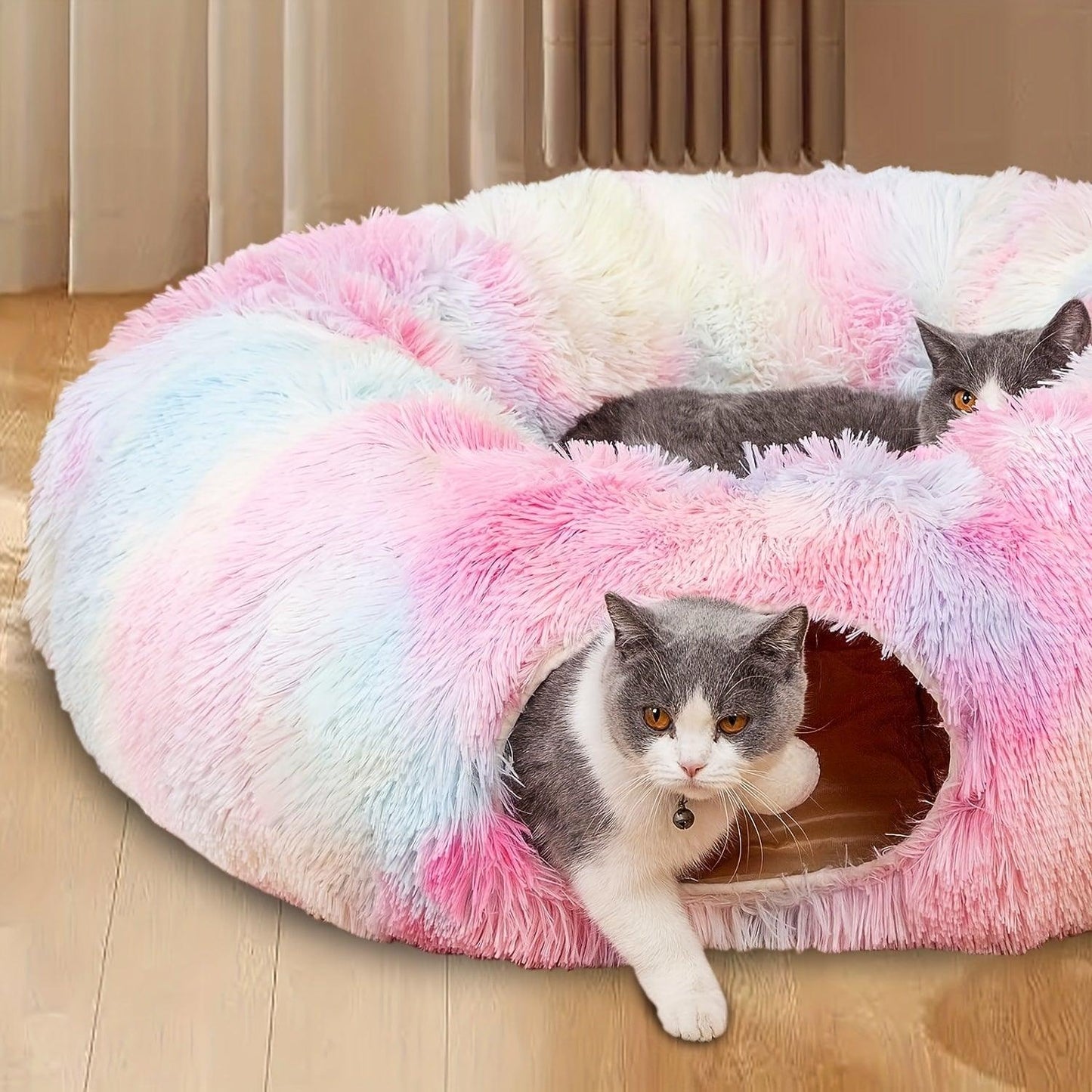 Cama Toquinha com Túnel para Gatos