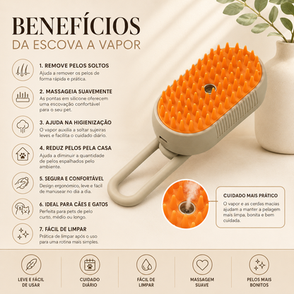 Escova Vaporizadora para Cães