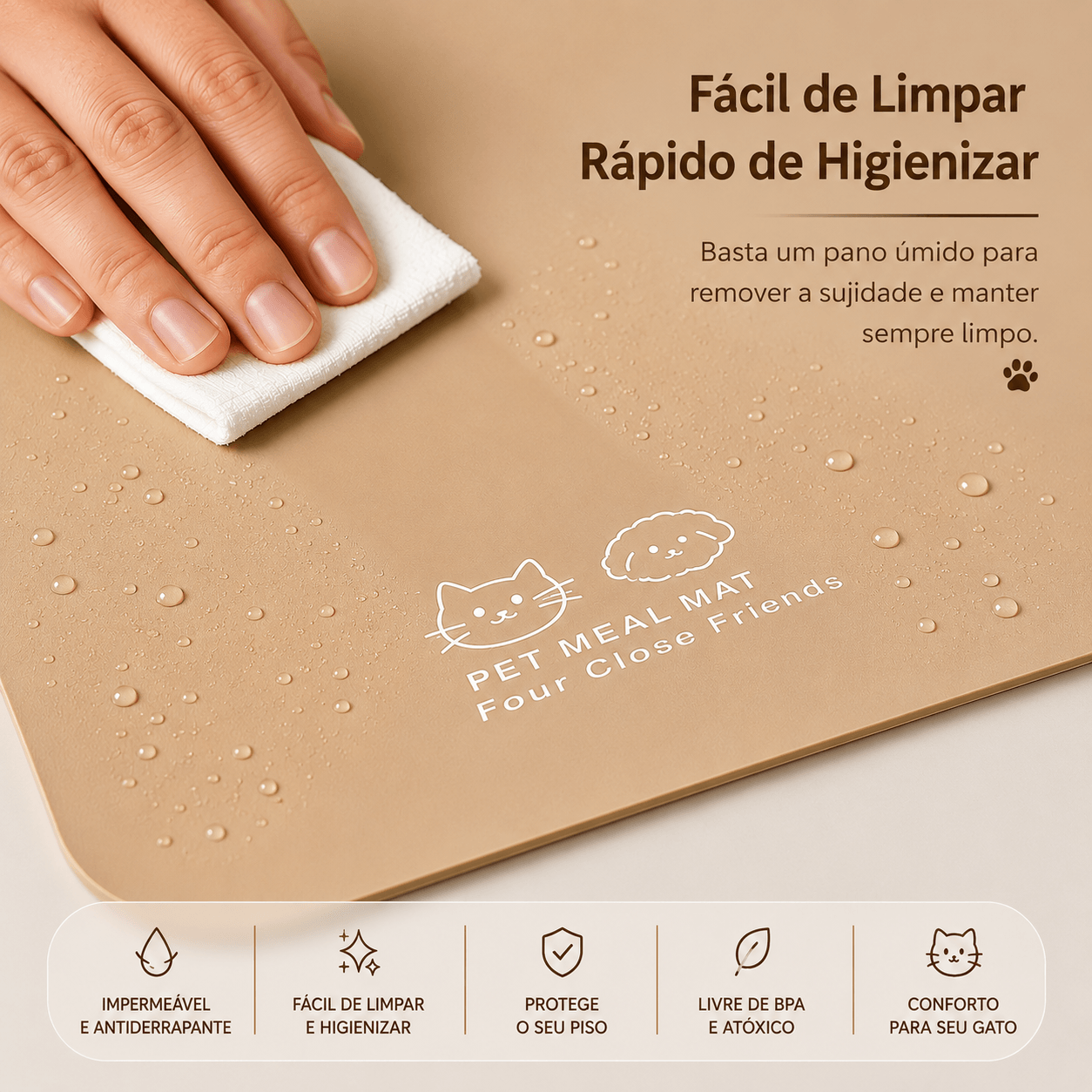 Base Antisujidade de Couro para Gatos