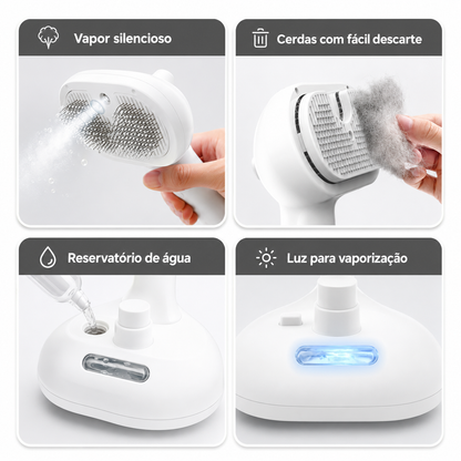 Escova a Vapor de Limpeza para Cães