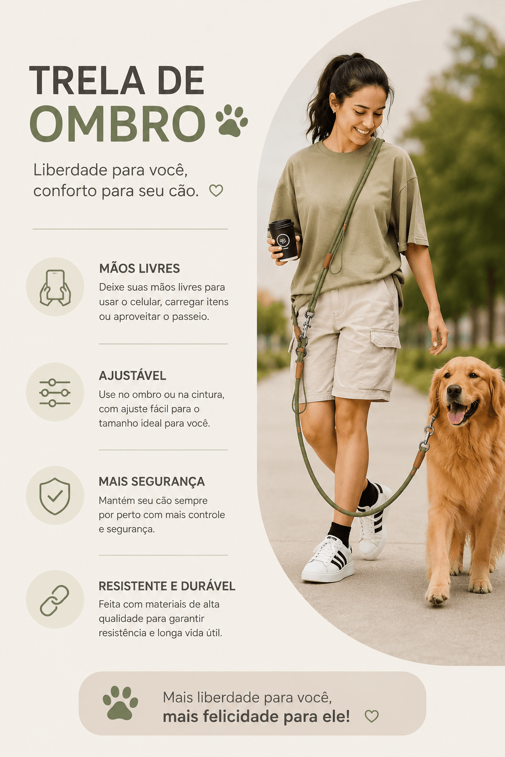 Trela de Ombro para Cães
