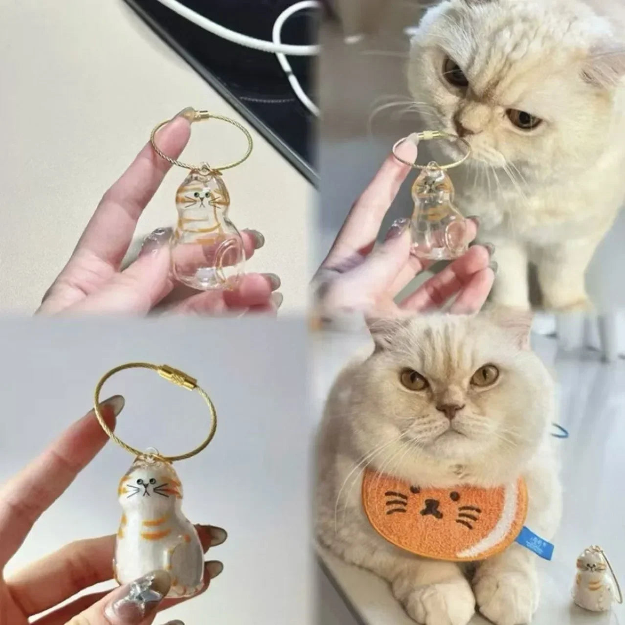 Chaveiro de Acrílico para Pelos de Gatos