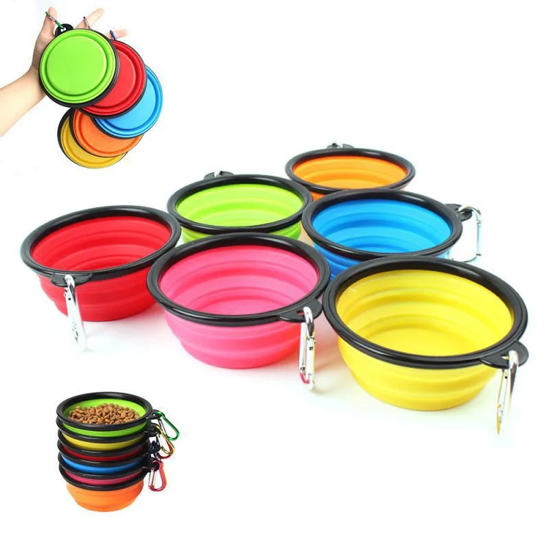 Alimentador Portátil Dobrável de Silicone para Pets