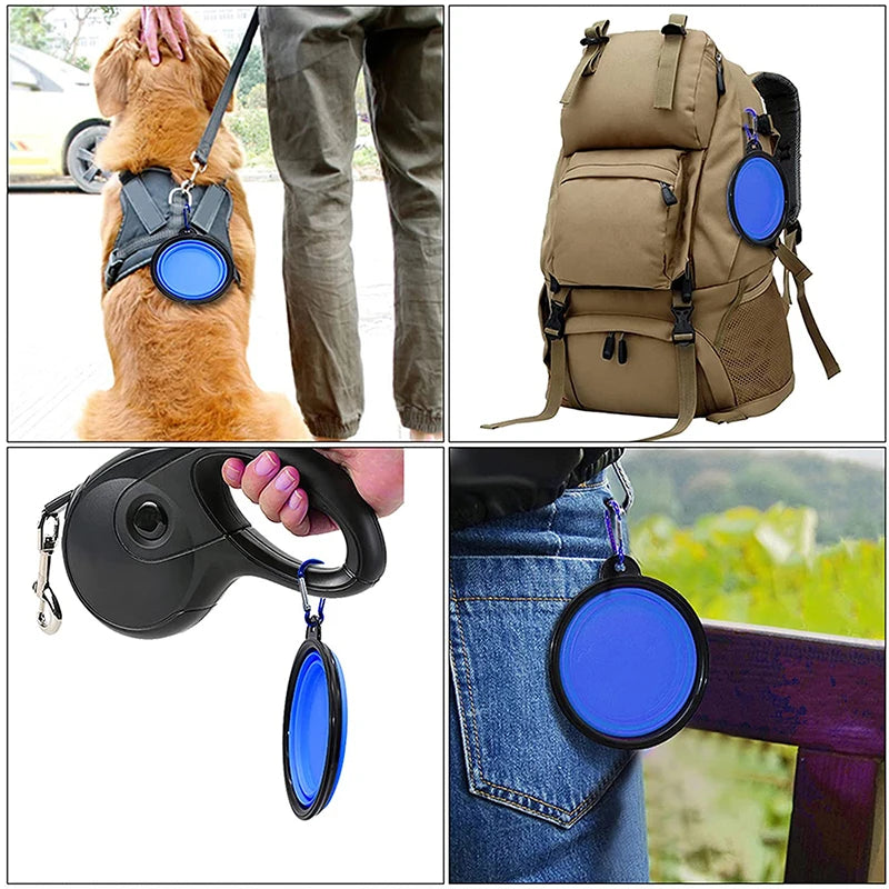Alimentador Portátil Dobrável de Silicone para Pets