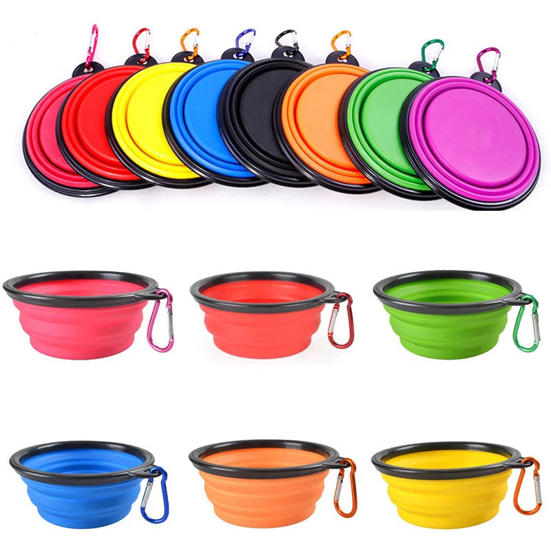 Alimentador Portátil Dobrável de Silicone para Pets