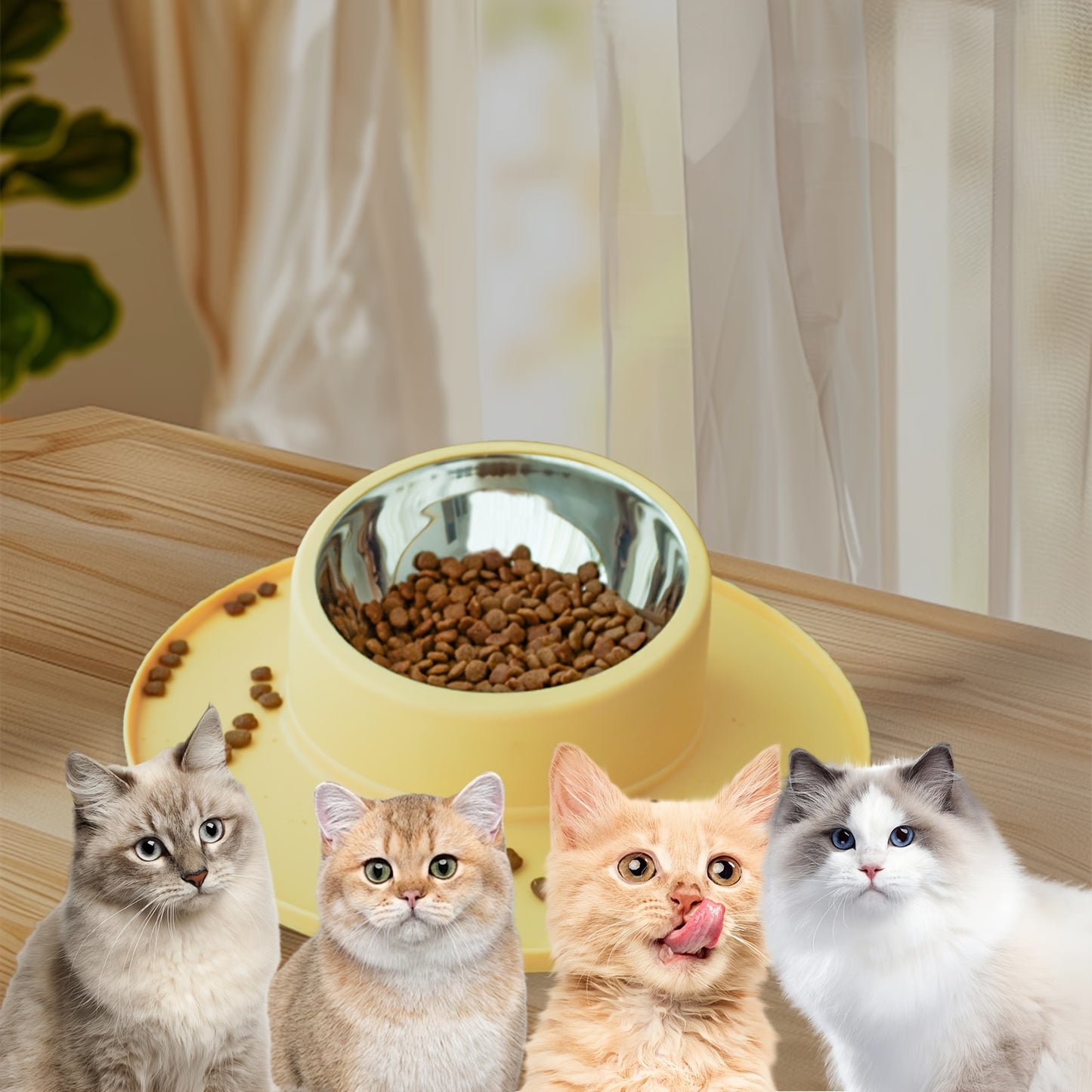 Tigela com Base Antiderrapante para Pets