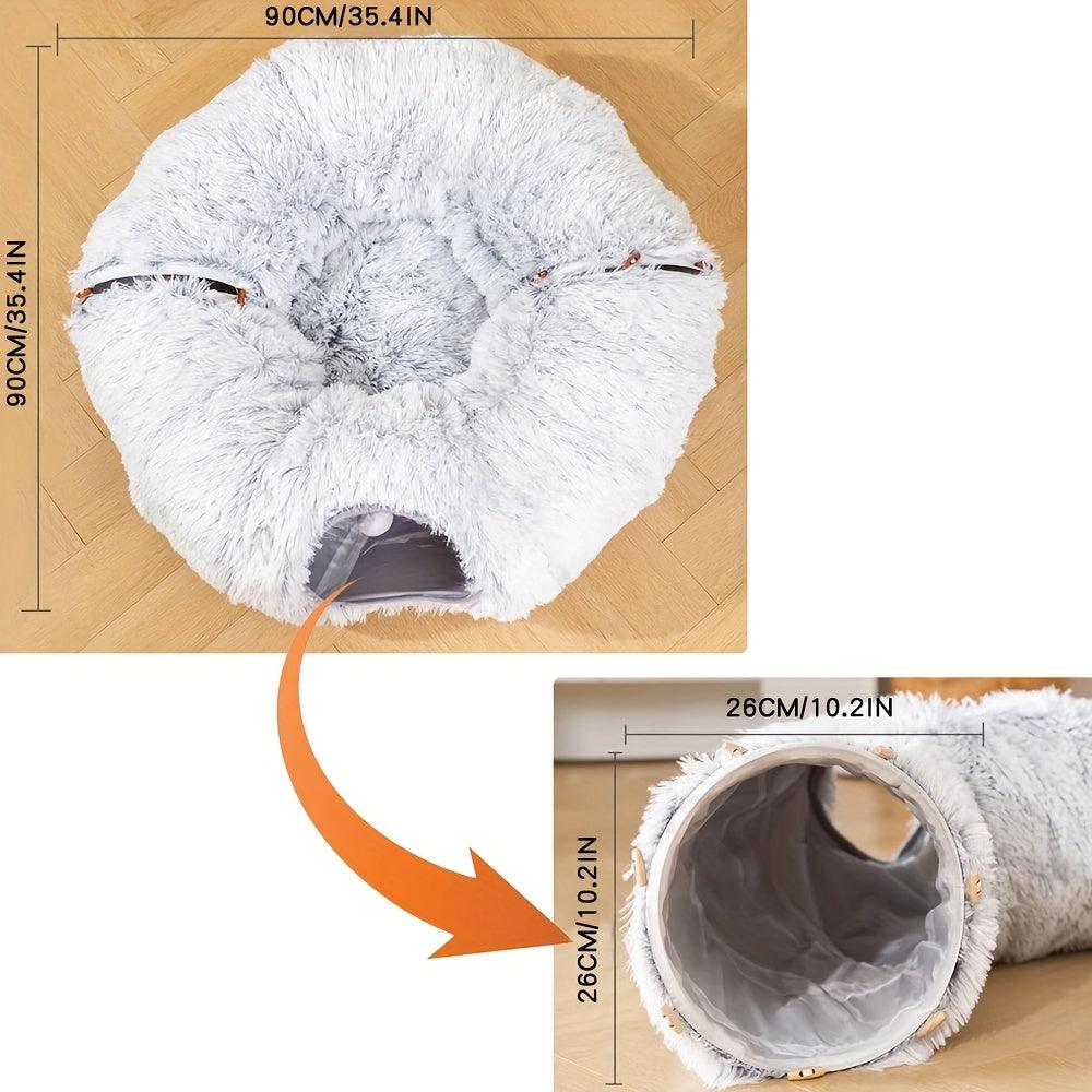 Cama Toquinha com Túnel para Gatos